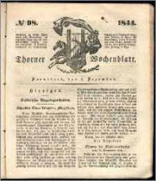 Thorner Wochenblatt 1844, No. 98 + Beilage, Zweite Beilage, Thorner wöchentliche Beitung