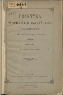 Praktyka w sprawach małżeńskich w sądach duchownych w wieku XV