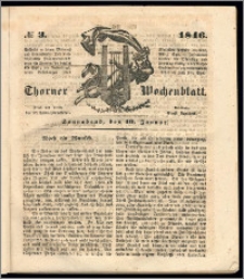 Thorner Wochenblatt 1846, No. 3 + Beilage