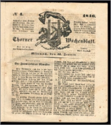 Thorner Wochenblatt 1846, No. 4 + Beilage