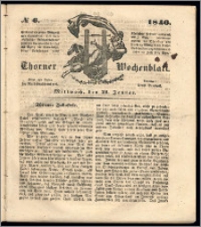 Thorner Wochenblatt 1846, No. 6 + Beilage