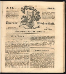 Thorner Wochenblatt 1846, No. 17 + Beilage