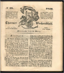 Thorner Wochenblatt 1846, No. 18 + Beilage