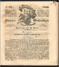 Thorner Wochenblatt 1846, No. 32 + Beilage