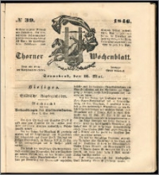 Thorner Wochenblatt 1846, No. 39 + Beilage
