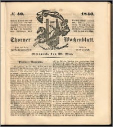 Thorner Wochenblatt 1846, No. 40 + Beilage