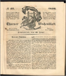 Thorner Wochenblatt 1846, No. 47 + Beilage