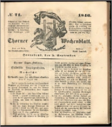 Thorner Wochenblatt 1846, No. 71 + Beilage