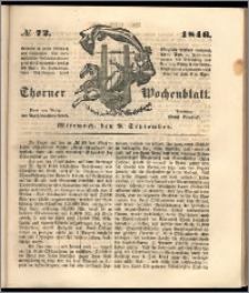 Thorner Wochenblatt 1846, No. 72 + Beilage