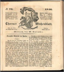 Thorner Wochenblatt 1846, No. 76 + Beilage