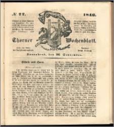 Thorner Wochenblatt 1846, No. 77 + Beilage
