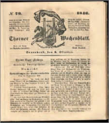 Thorner Wochenblatt 1846, No. 79 + Beilage