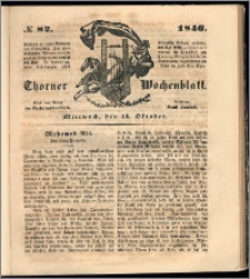Thorner Wochenblatt 1846, No. 82 + Beilage