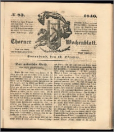 Thorner Wochenblatt 1846, No. 83 + Beilage