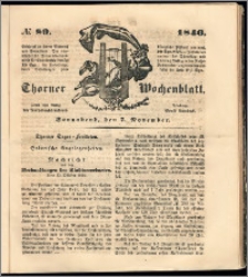 Thorner Wochenblatt 1846, No. 89 + Beilage