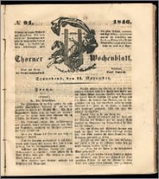 Thorner Wochenblatt 1846, No. 91 + Beilage