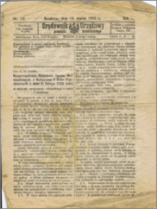 Orędownik Urzędowy powiatu brodnickiego R. 1925, Nr 14