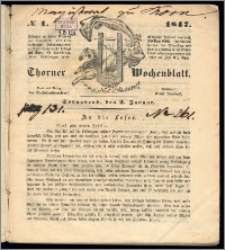 Thorner Wochenblatt 1847, No. 1 + Beilage