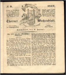 Thorner Wochenblatt 1847, No. 3 + Beilage