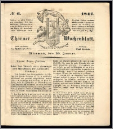 Thorner Wochenblatt 1847, No. 6 + Beilage