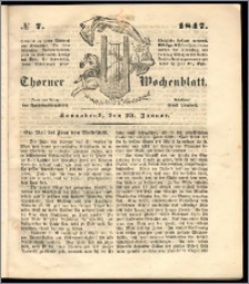 Thorner Wochenblatt 1847, No. 7 + Beilage