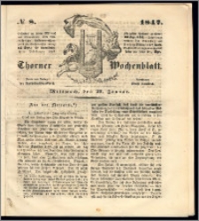 Thorner Wochenblatt 1847, No. 8 + Beilage