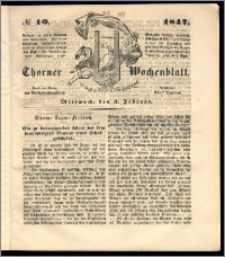 Thorner Wochenblatt 1847, No. 10 + Beilage