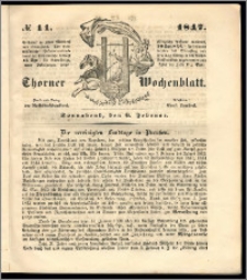 Thorner Wochenblatt 1847, No. 11 + Beilage