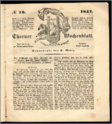 Thorner Wochenblatt 1847, No. 19 + Beilage