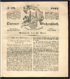 Thorner Wochenblatt 1847, No. 20 + Beilage, Extra Beilage