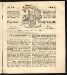 Thorner Wochenblatt 1847, No. 21 + Beilage