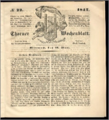 Thorner Wochenblatt 1847, No. 22 + Beilage