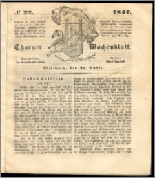 Thorner Wochenblatt 1847, No. 32 + Beilage