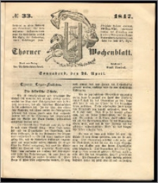 Thorner Wochenblatt 1847, No. 33 + Beilage