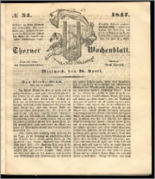 Thorner Wochenblatt 1847, No. 34 + Beilage