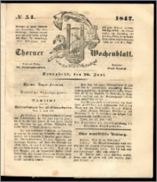 Thorner Wochenblatt 1847, No. 51 + Beilage