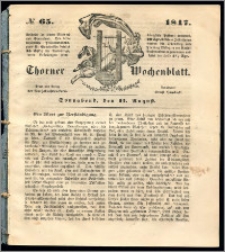 Thorner Wochenblatt 1847, No. 65 + Beilage
