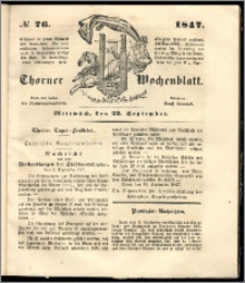 Thorner Wochenblatt 1847, No. 76 + Beilage