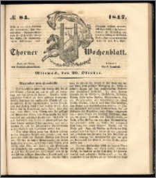 Thorner Wochenblatt 1847, No. 84 + Beilage