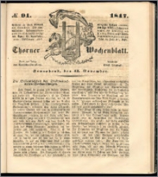 Thorner Wochenblatt 1847, No. 91 + Beilage