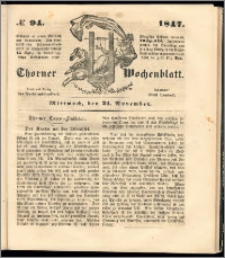 Thorner Wochenblatt 1847, No. 94 + Beilage