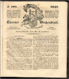Thorner Wochenblatt 1847, No. 101 + Beilage