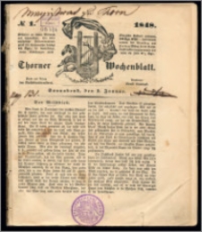 Thorner Wochenblatt 1848, No. 1 + Beilage