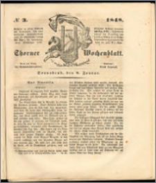 Thorner Wochenblatt 1848, No. 3 + Beilage