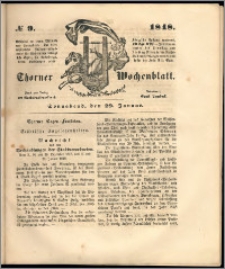 Thorner Wochenblatt 1848, No. 9 + Beilage