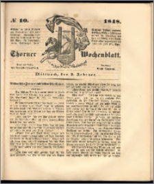 Thorner Wochenblatt 1848, No. 10 + Beilage