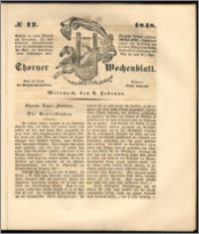 Thorner Wochenblatt 1848, No. 12 + Beilage