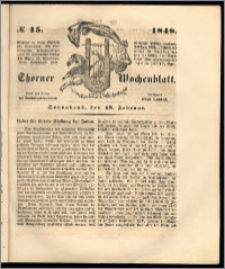 Thorner Wochenblatt 1848, No. 15 + Beilage