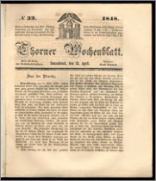 Thorner Wochenblatt 1848, No. 33 + Beilage