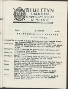 Biuletyn Biblioteki Uniwersyteckiej w Wilnie 1936/1937 nr 8